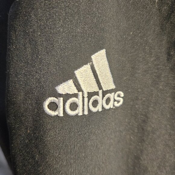 Adidas ClimaProof Windbreaker Jacket Pullover Mens Size L Black Zip Up Pockets - Picture 3 of 5